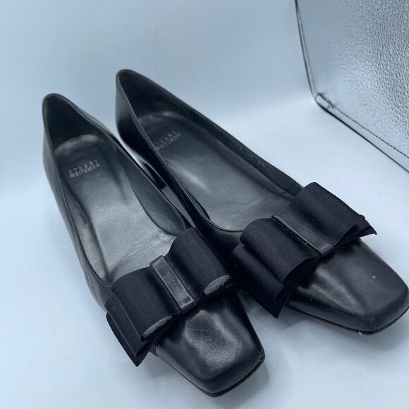 Vintage Stuart weitzman black bow tie pumps 10